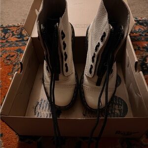 Dr. Martens White and Black Women's Boots